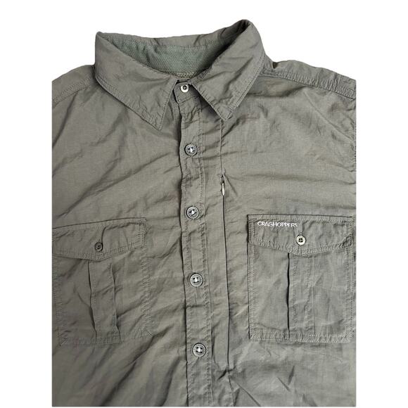 Craghoppers Mens XL Nosilife Green Button Up Short Sleeve Vented Trek - Picture 4 of 7